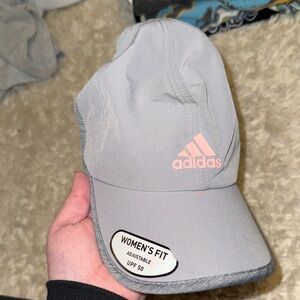 Adidas Women's Light Gray and Pink Cap